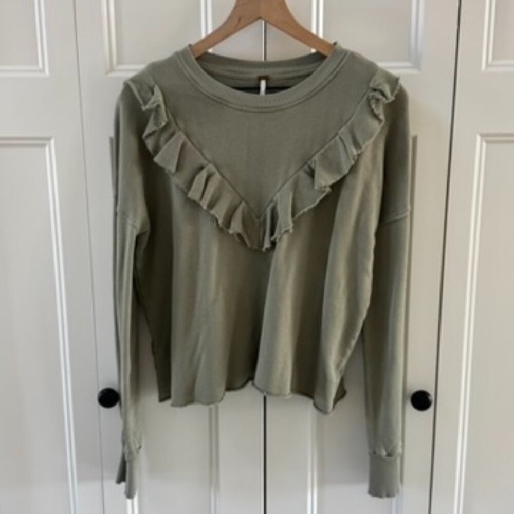Free People Ohh La Ruffle Sweatshirt